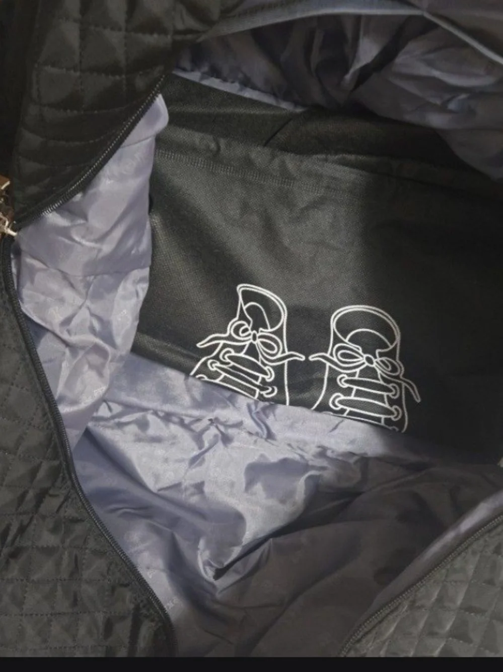 Men's Quilted Black and Tan Weekender Bag